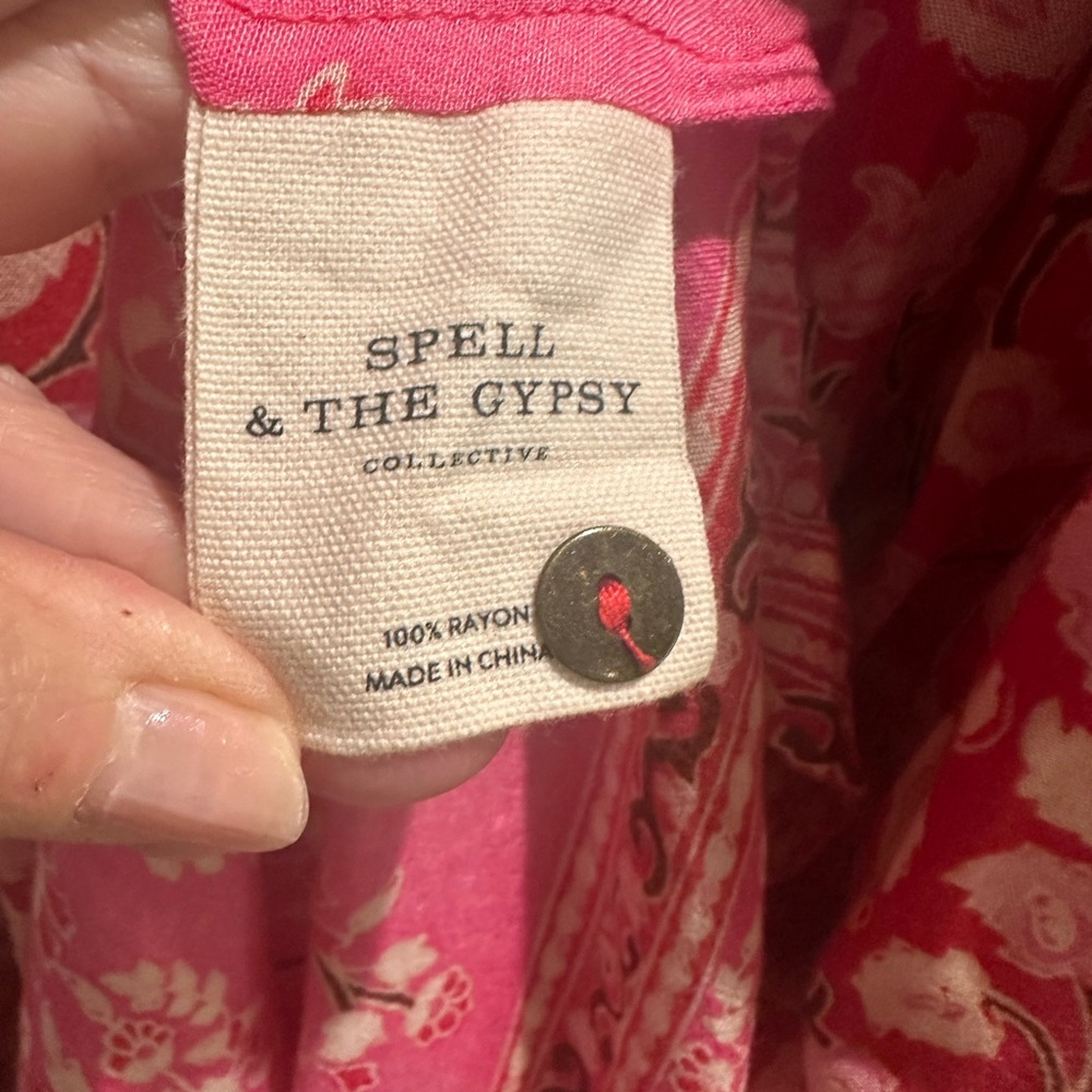 Spell Delerium Red And Pink Floral Maxi Dress View 5